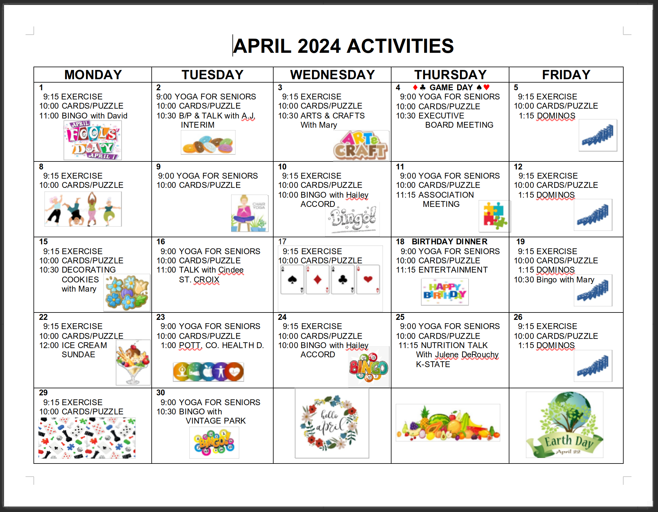 Apr Activities